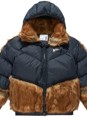NWT Nike x Sacai Women's NRG Faux Fur Parka – Medium – Obsidian Black